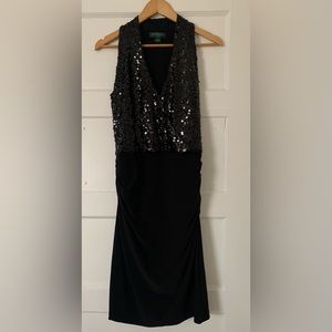 Ralph Lauren | Black Sequin Cocktail Dress